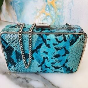 Faux Snakeskin Leather Clutch or Shoulder Bag NWOT